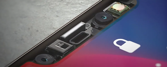 Front camera and Face ID sensor array