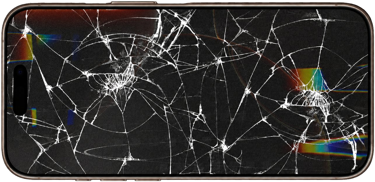 Broken iPhone with cracked screen